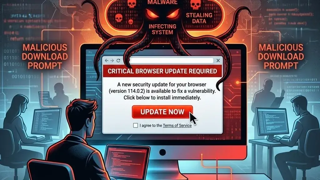ClickFix & FakeUpdate: Ribuan Website Sah Dibajak untuk Sebarkan Malware Lewat PowerShell dan Update Palsu