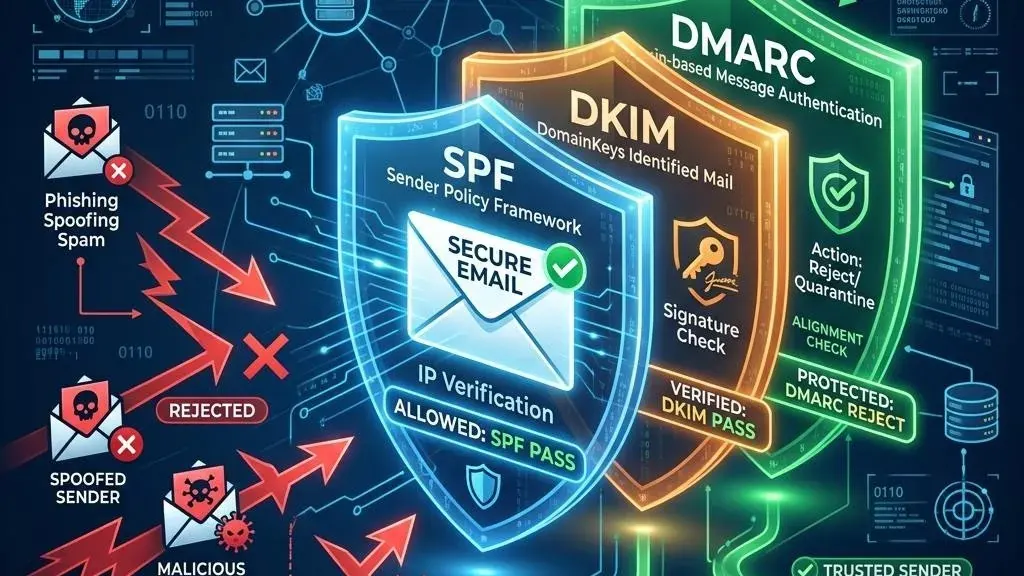 Email Security: Panduan Lengkap SPF, DKIM, DMARC, dan Pencegahan Email Spoofing