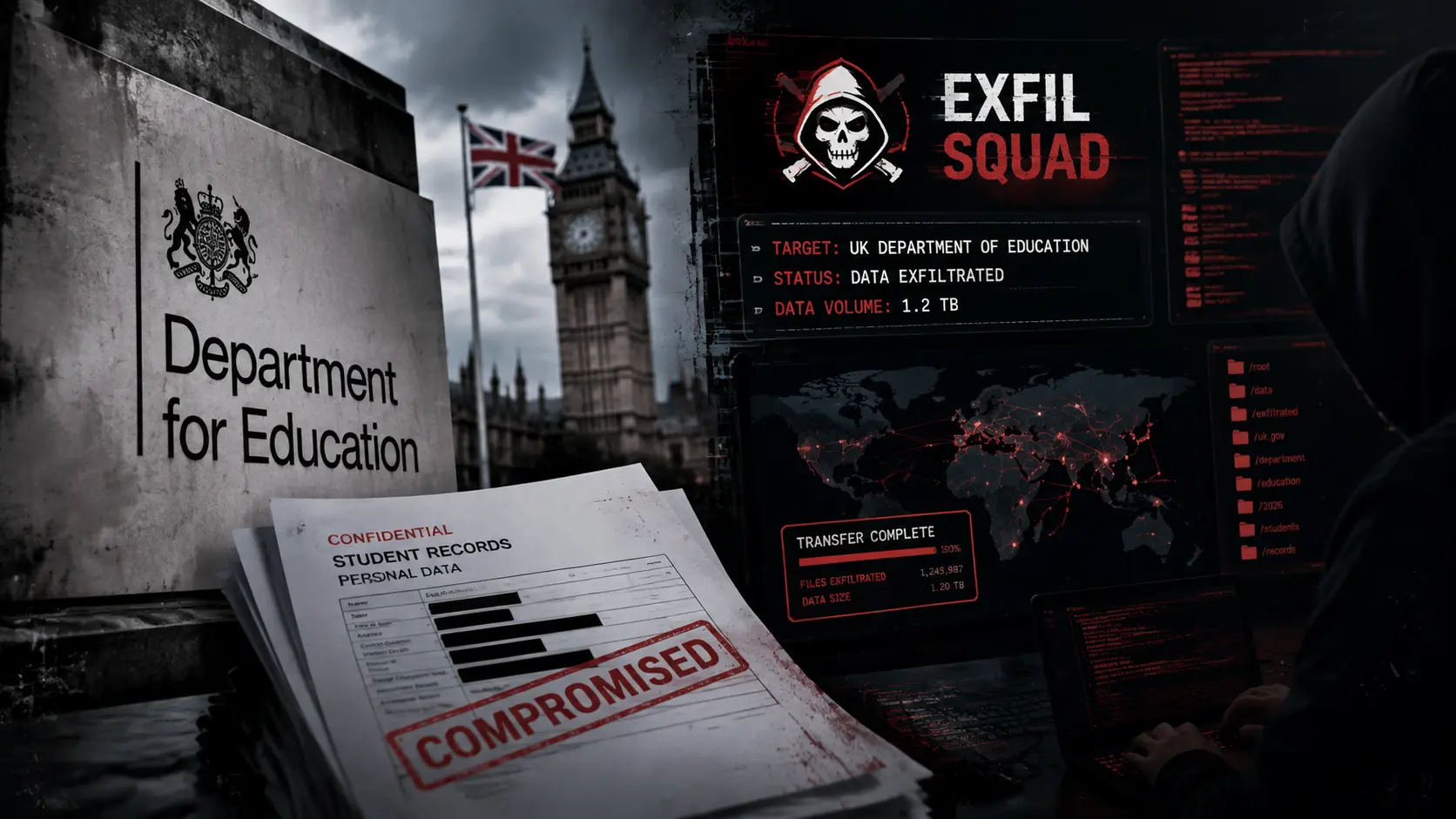 ExfilSquad: Kelompok Ekstorsi Data Baru Membobol Departemen Pendidikan Inggris dan Memublikasikan Ratusan Ribu Data Kontak di Dark Web