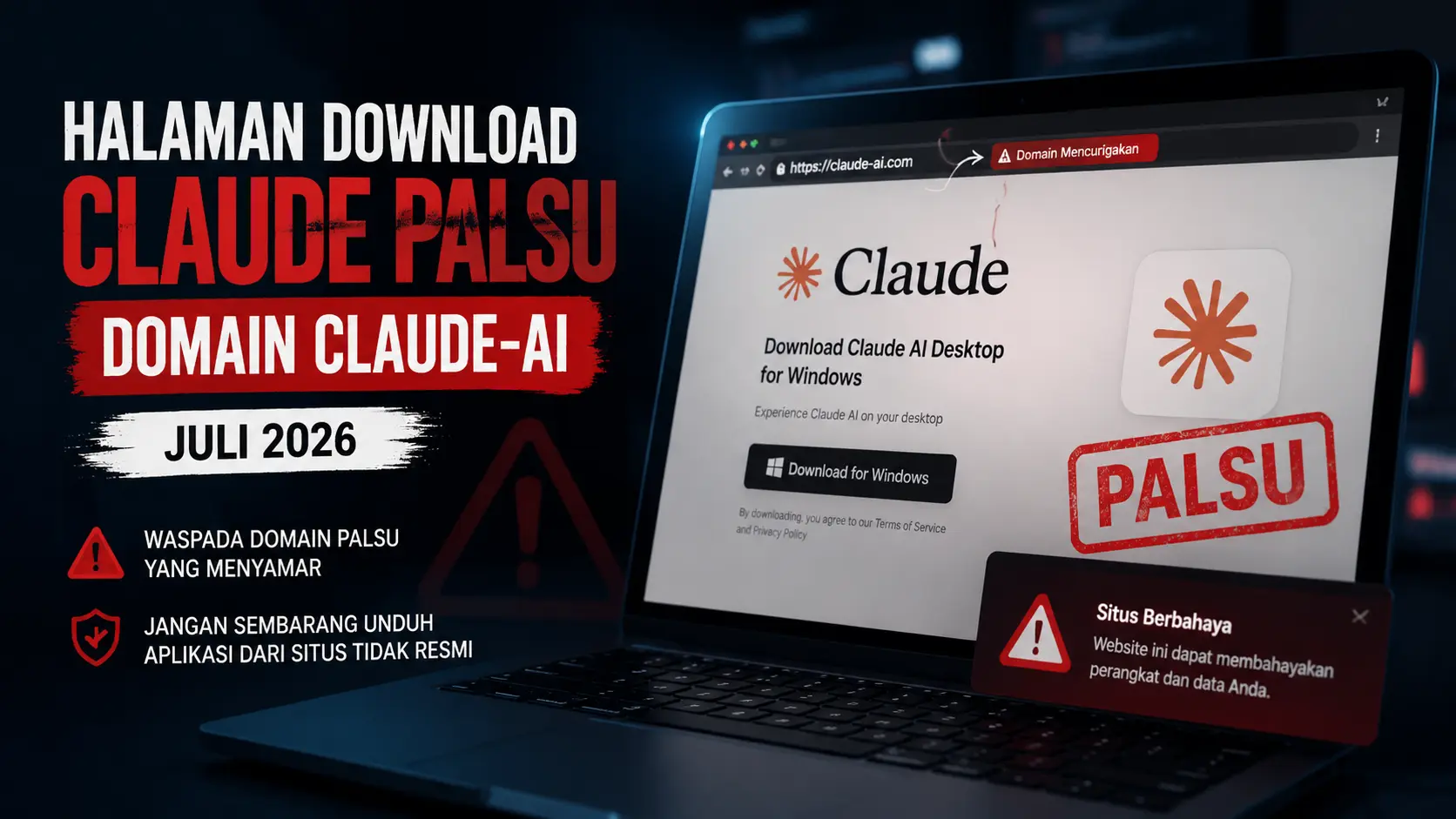 Halaman Download Claude Palsu Sebarkan Malware: Analisis Kampanye Malvertising Juli 2026