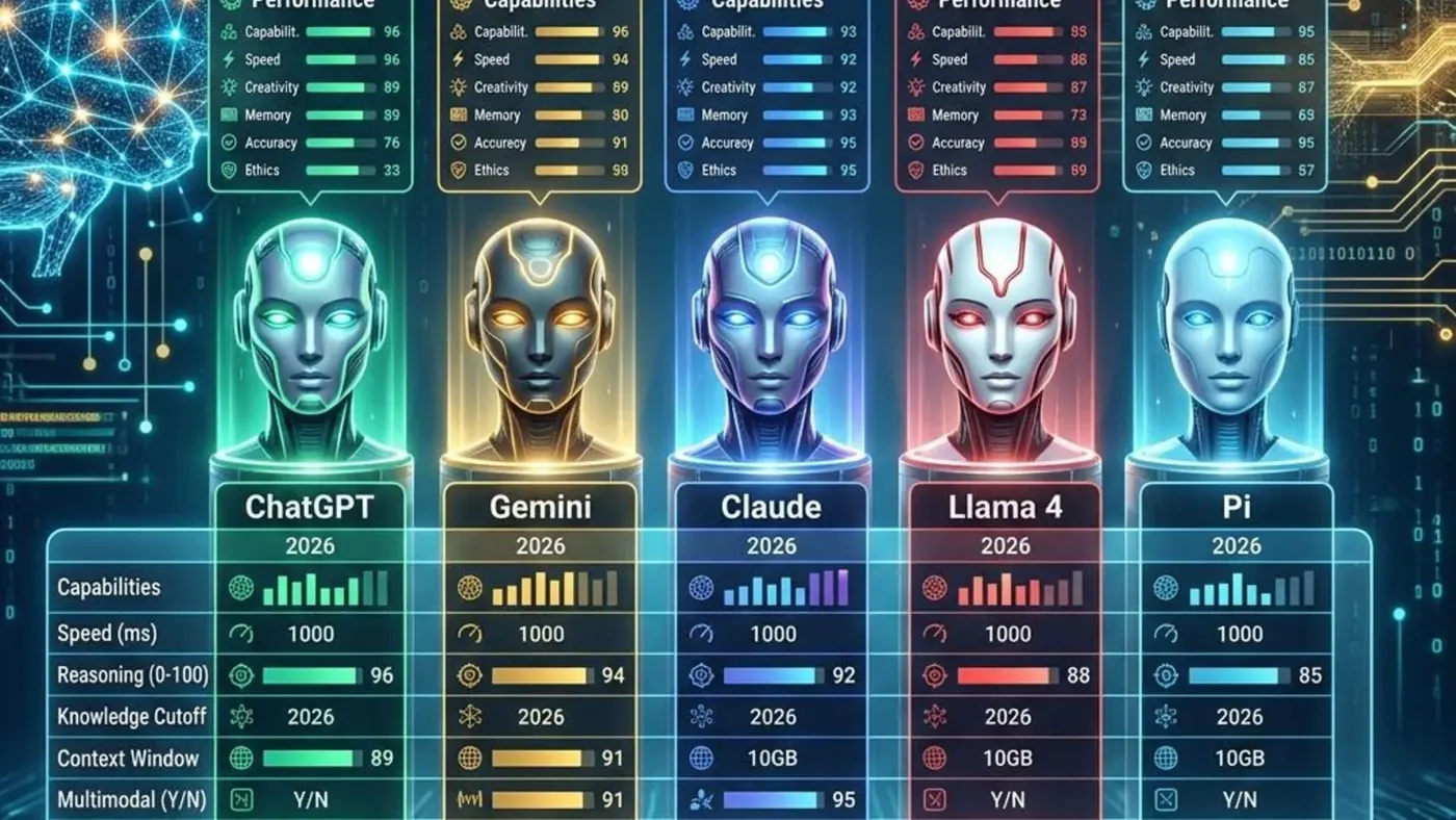 Perbandingan AI Terbaik 2026: ChatGPT vs Claude vs Gemini vs Grok vs Perplexity vs DeepSeek