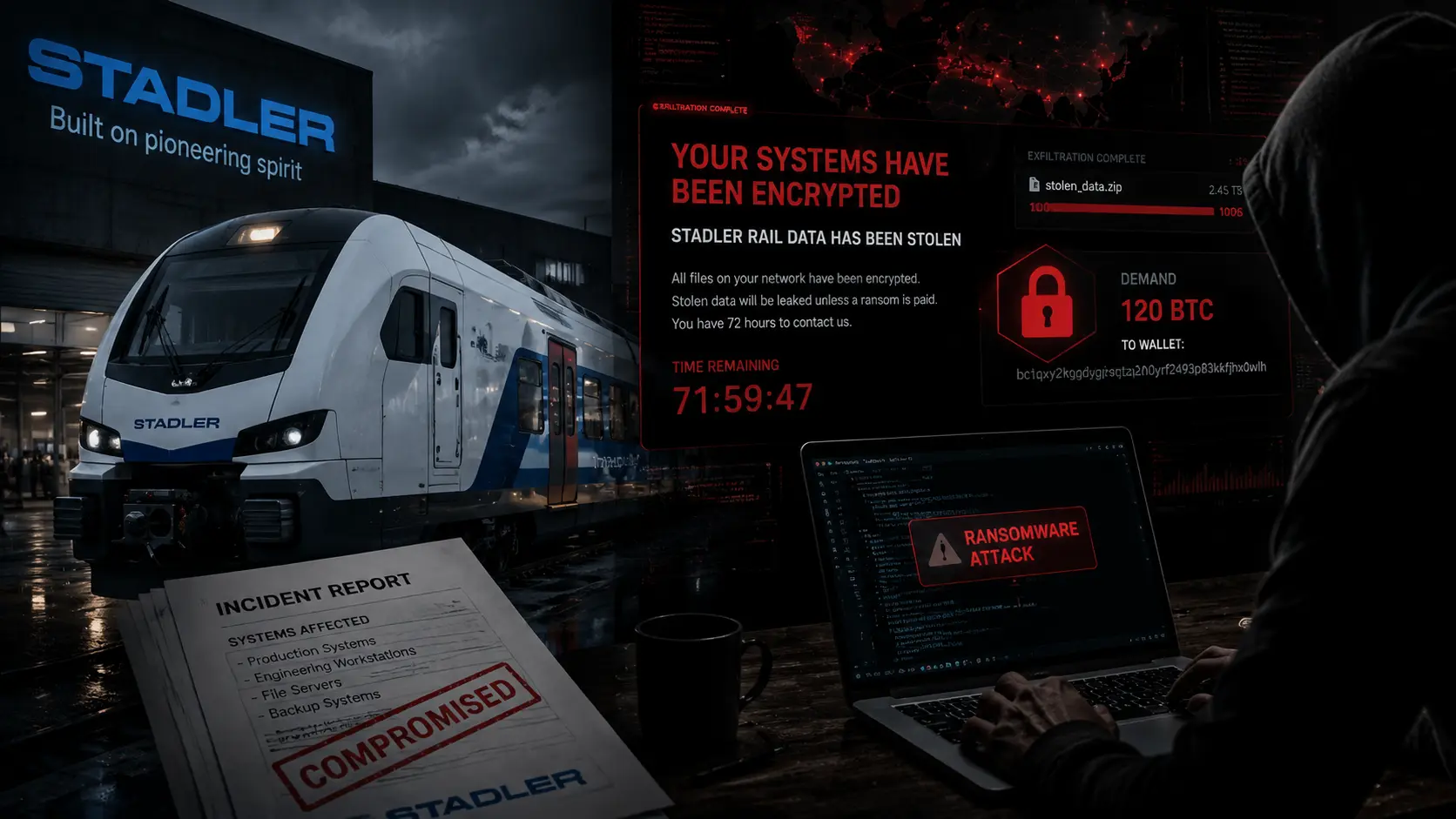 Stadler Rail Tolak Tebusan 10 Juta Franc Swiss Setelah Kelompok Ransomware Membobol Platform Pertukaran Data Pihak Ketiga
