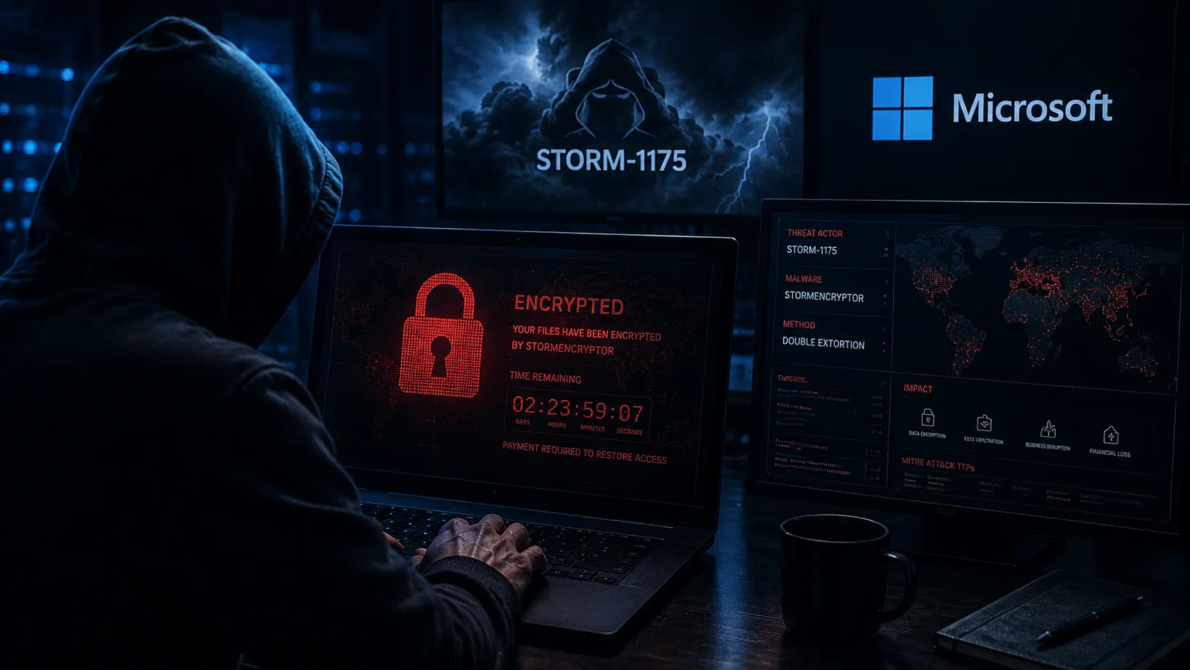 Storm-1175 Ganti Medusa dengan Ransomware Kustom StormEncryptor — Microsoft Buka Detail Kampanye RMM-to-Ransomware