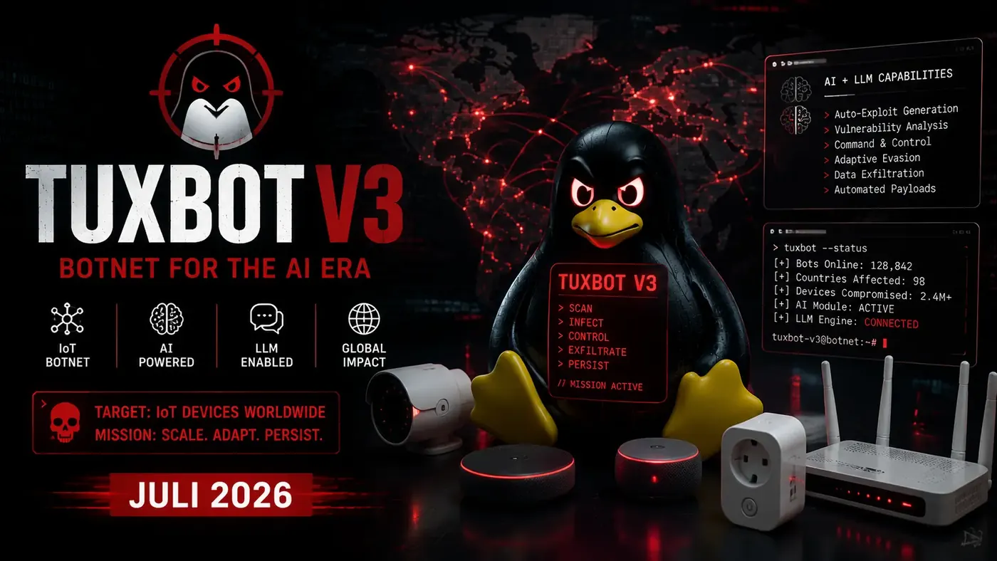 TuxBot v3: Botnet IoT Pertama yang Dibangun dengan Bantuan AI — Lengkap dengan Bug dan Disclaimer Keselamatan LLM yang Terbawa ke Kode Produksi